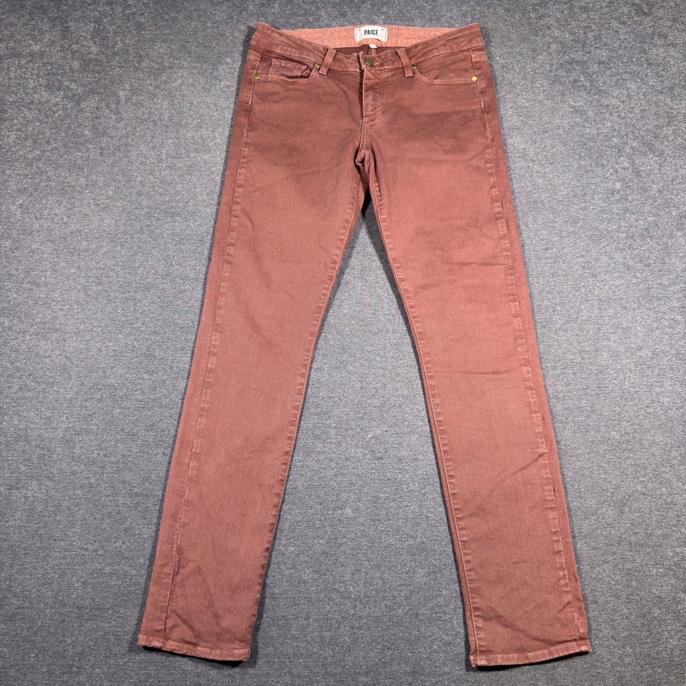 Paige Skyline‎ Ankle Peg Jeans Womens 28 Rust Brown Mid Rise Skinny Stretch Boho